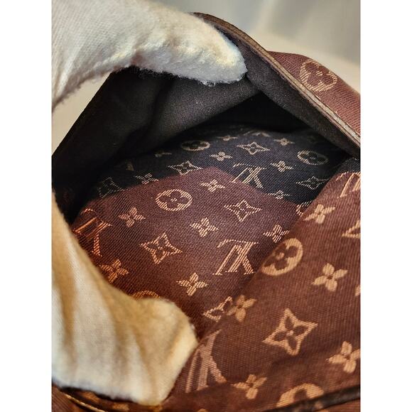 Louis Vuitton Danube Monogram Crossbody Bag Mini Lin Line Brown Vintage LV - Picture 8 of 16
